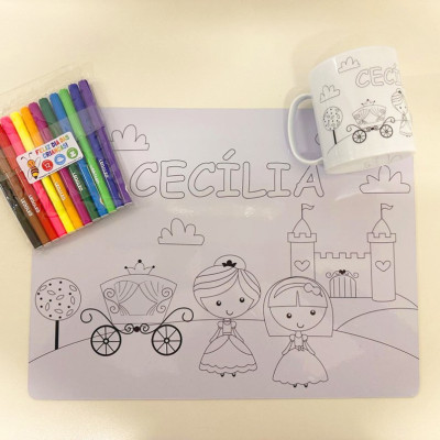 Kit Jogo Americano e Caneca Interativos _Dia das Crianças