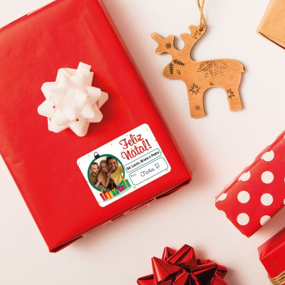 Etiquetas De-Para Natal com Foto